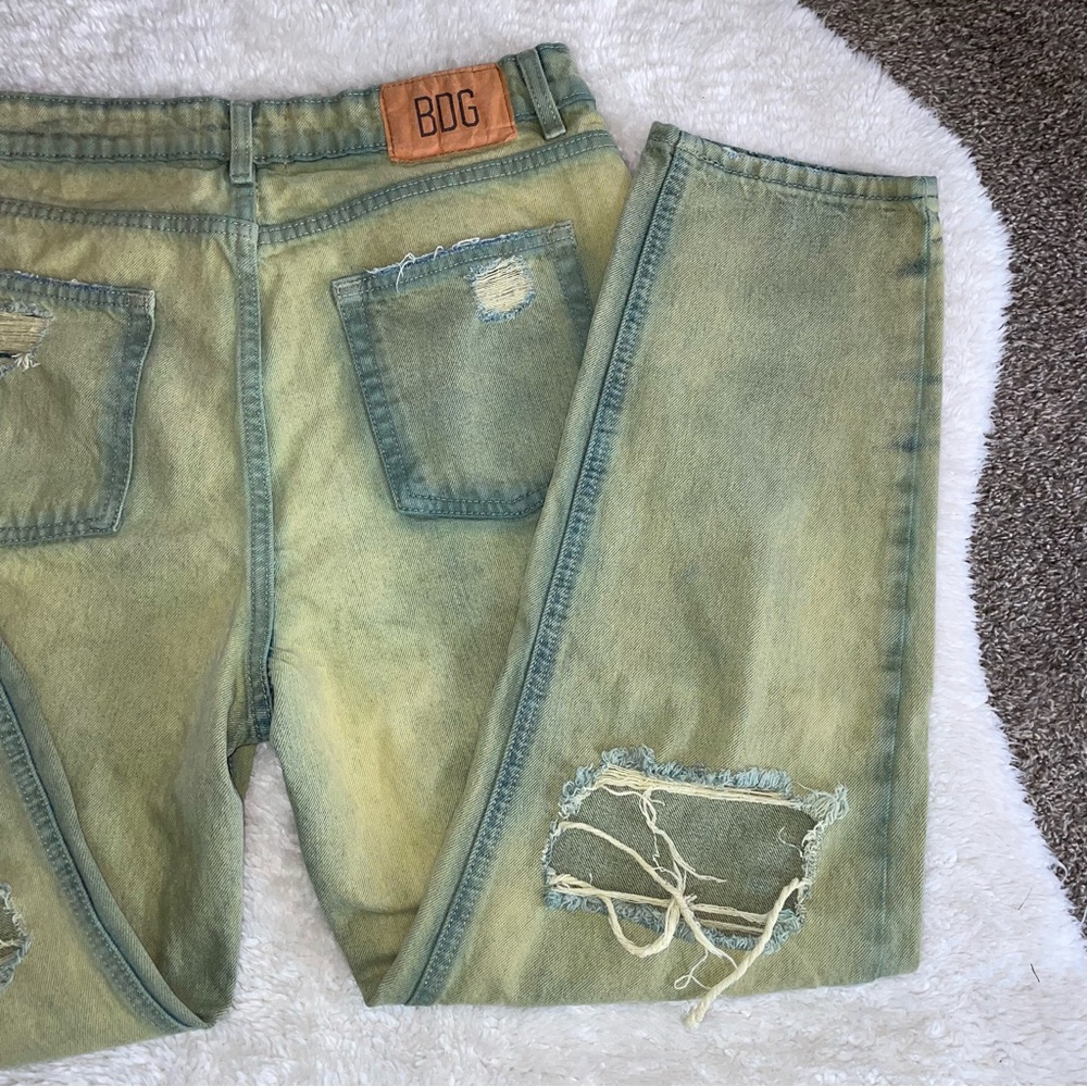 BDG pegged cowboy straight relaxed jeans in washed dye green - Picture 5 of 5